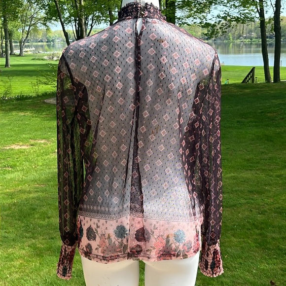Maurice’s’ sheer boho high-neck top L-XL - Picture 4 of 8